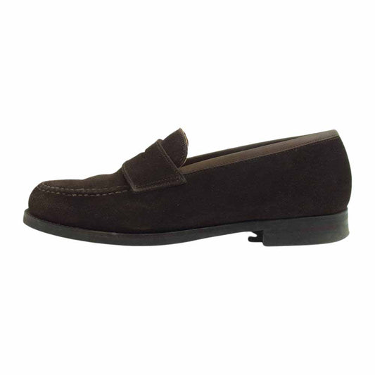 CROCKETT&JONES クロケットアンドジョーンズ 28363 英国製 BOSTON ボストン スエード コインローファー ブラウン系 5E【中古】