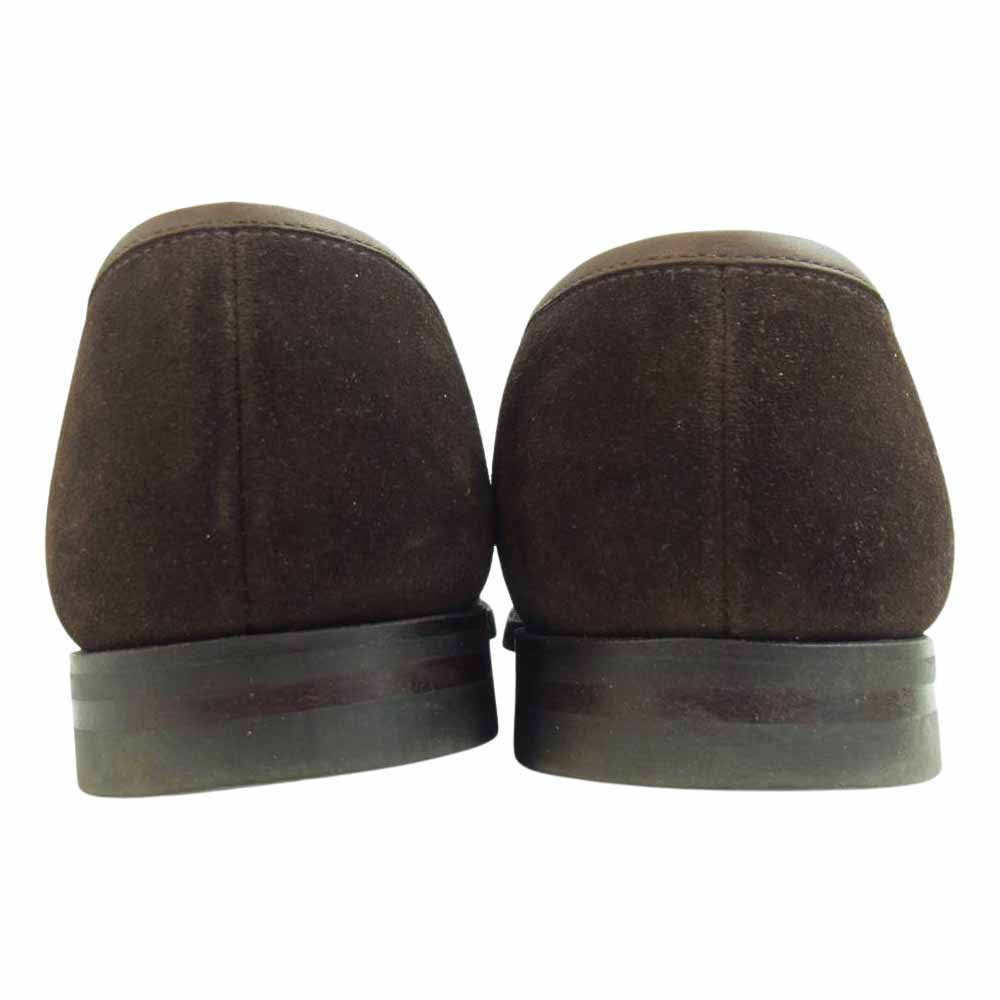 CROCKETT&JONES クロケットアンドジョーンズ 28363 英国製 BOSTON ボストン スエード コインローファー ブラウン系 5E【中古】