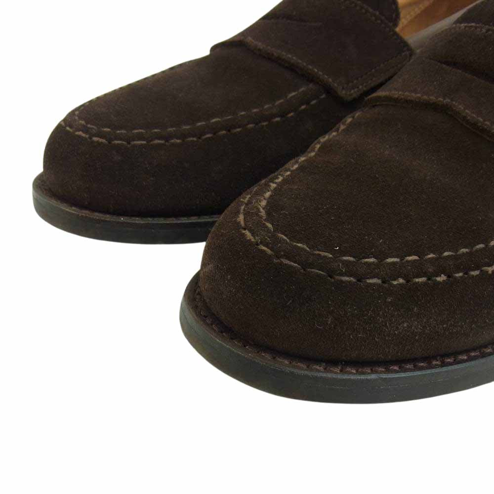 CROCKETT&JONES クロケットアンドジョーンズ 28363 英国製 BOSTON ボストン スエード コインローファー ブラウン系 5E【中古】