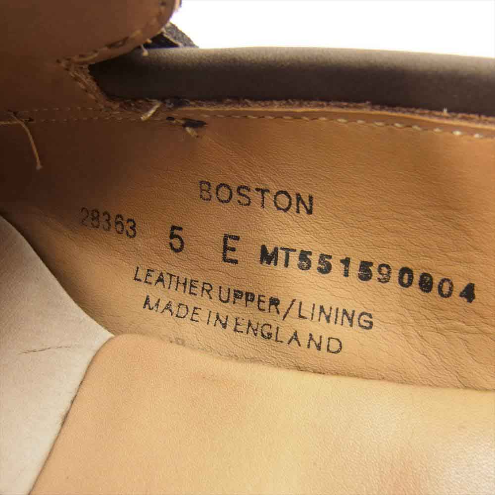 CROCKETT&JONES クロケットアンドジョーンズ 28363 英国製 BOSTON ボストン スエード コインローファー ブラウン系 5E【中古】
