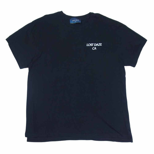 ロストデイズ 915934 COLLAGE TEE カレッジ ロゴ 刺繍 バックプリント クルーネック 半袖 Tシャツ ブラック系 M【中古】