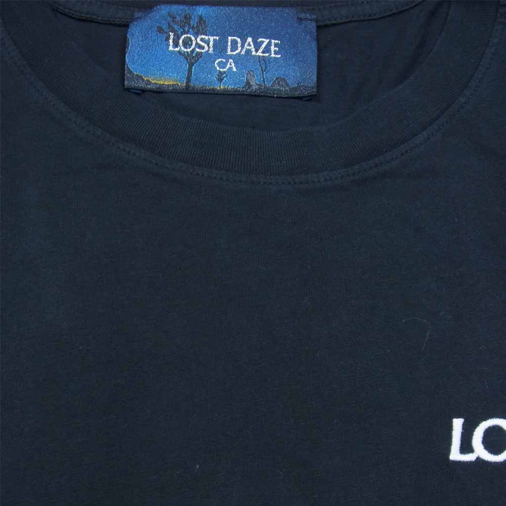 ロストデイズ 915934 COLLAGE TEE カレッジ ロゴ 刺繍 バックプリント クルーネック 半袖 Tシャツ ブラック系 M【中古】