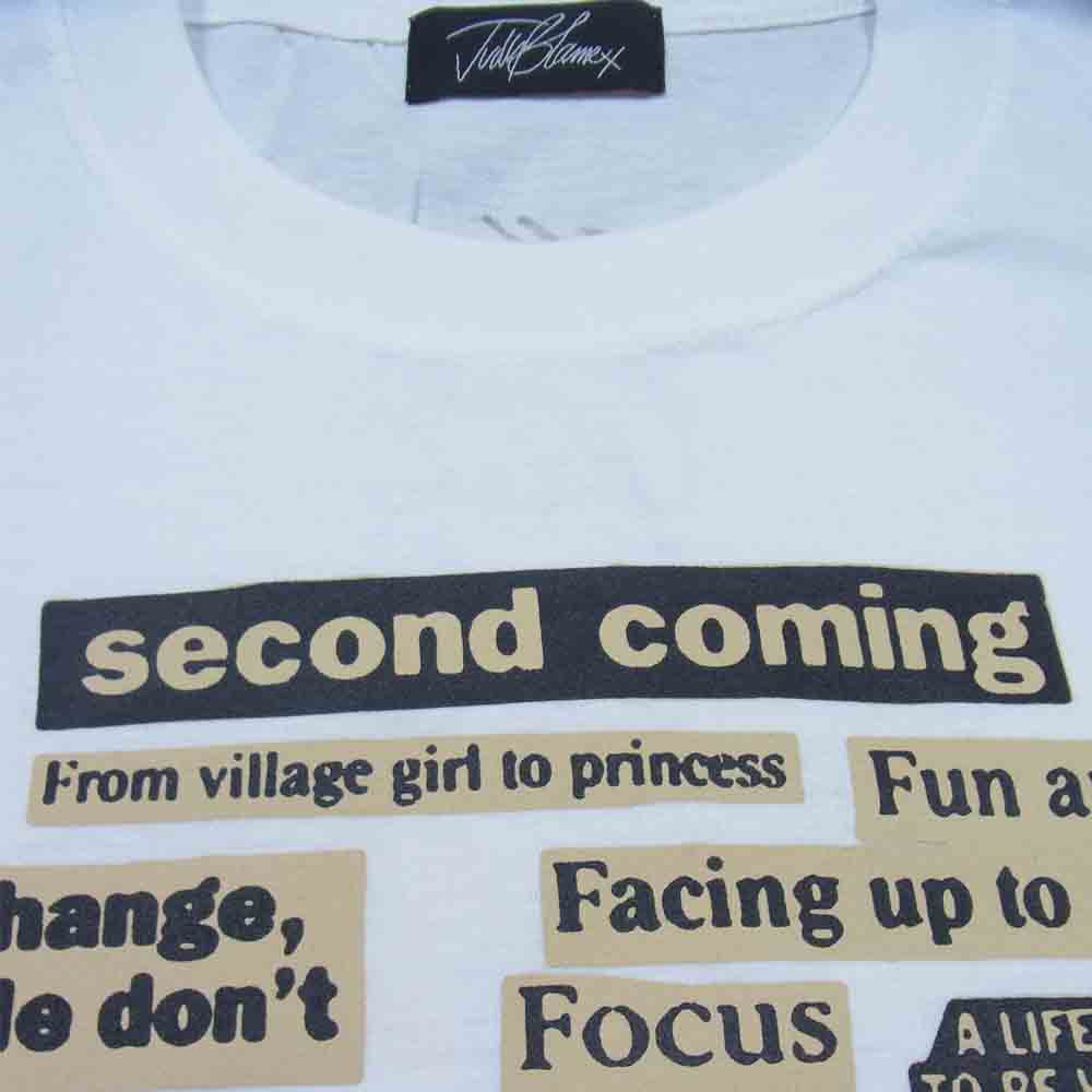 ジュディブレイム メッセージ プリント クルーネック 半袖 Tシャツ ホワイト系 XL【中古】