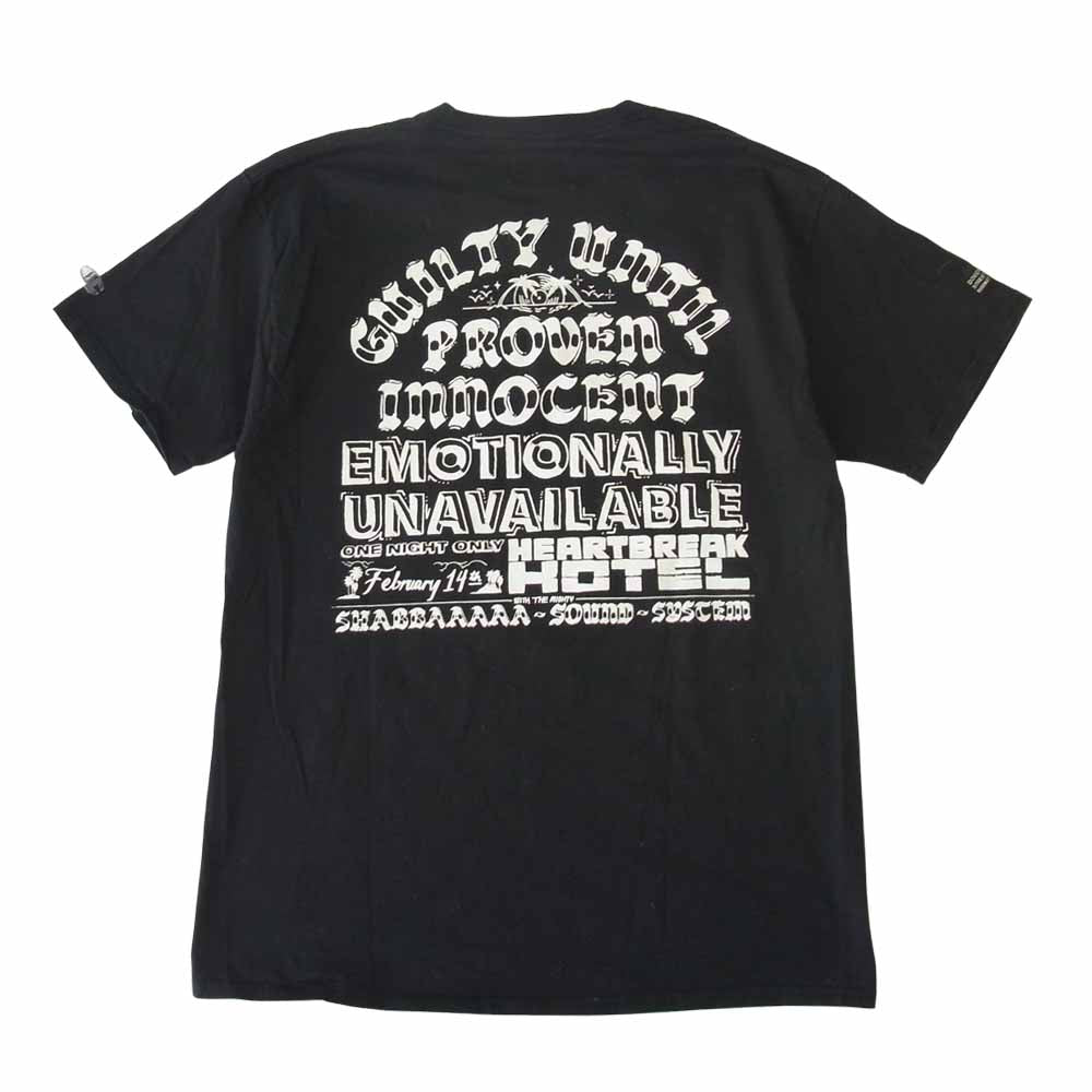 エモーショナリー アンアベイラブル バックプリント 半袖 ロゴ Tシャツ ブラック系 L【中古】