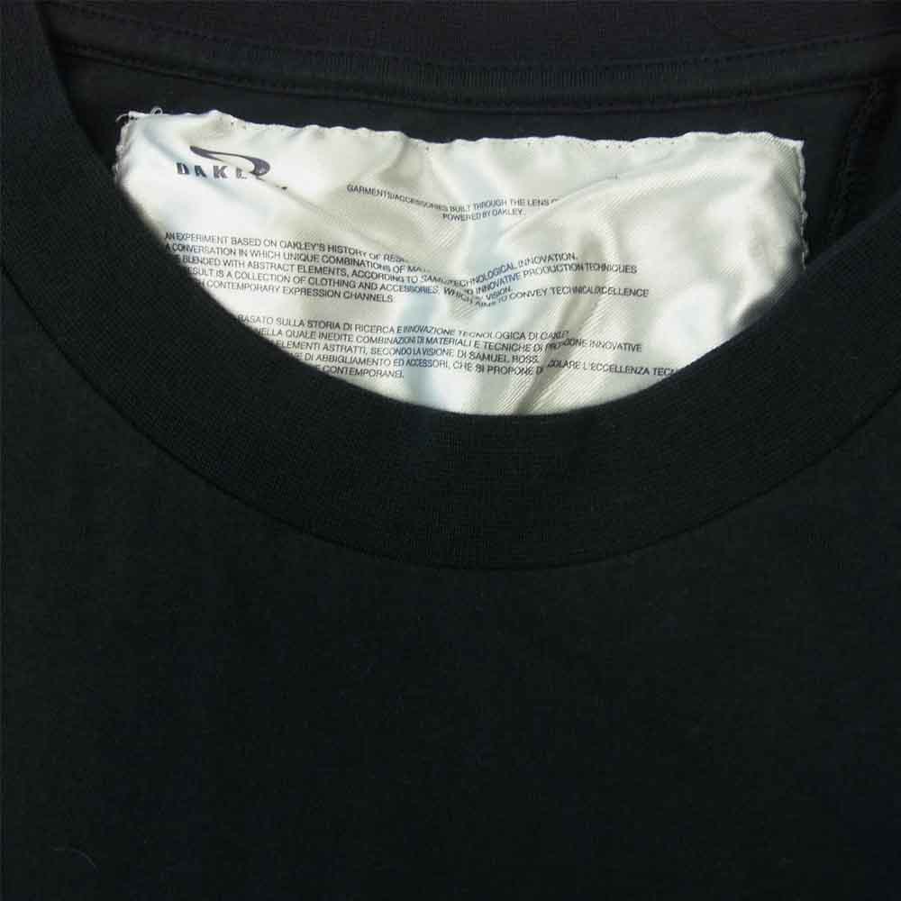 OAKLEY オークリー 切替 ジップ クルーネック Tシャツ ポケット 異素材 ブラック系 L【中古】