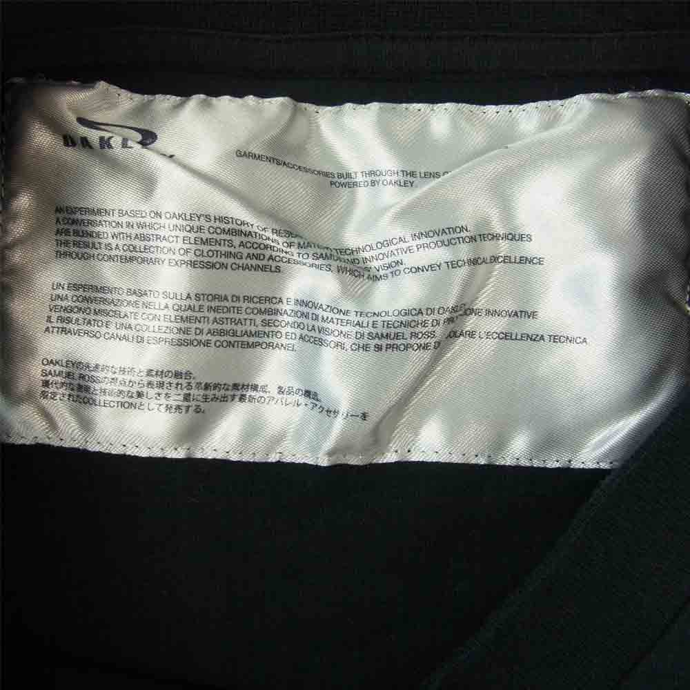 OAKLEY オークリー 切替 ジップ クルーネック Tシャツ ポケット 異素材 ブラック系 L【中古】