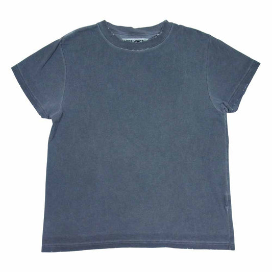 OFF-WHITE オフホワイト GARMENT DYED TEE バックプリント ダメージ加工 ガーメントダイ 半袖 Tシャツ グレー系 S【中古】