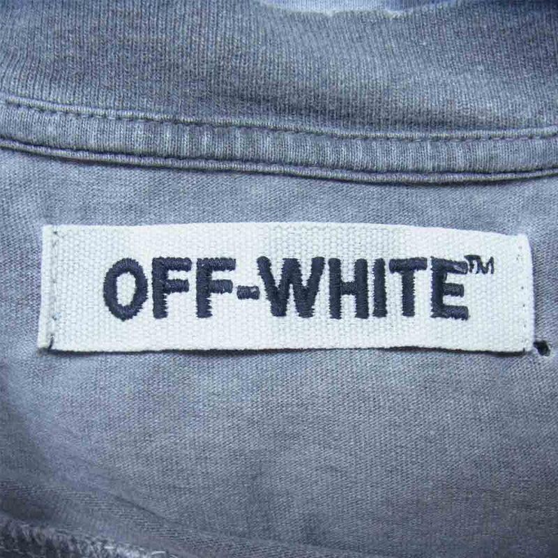 OFF-WHITE オフホワイト GARMENT DYED TEE バックプリント ダメージ