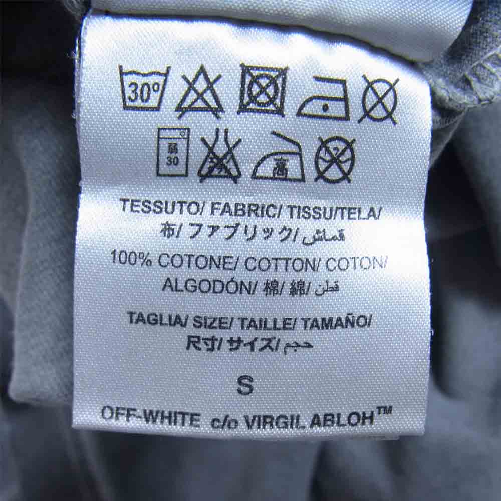 OFF-WHITE オフホワイト GARMENT DYED TEE バックプリント ダメージ加工 ガーメントダイ 半袖 Tシャツ グレー系 S【中古】