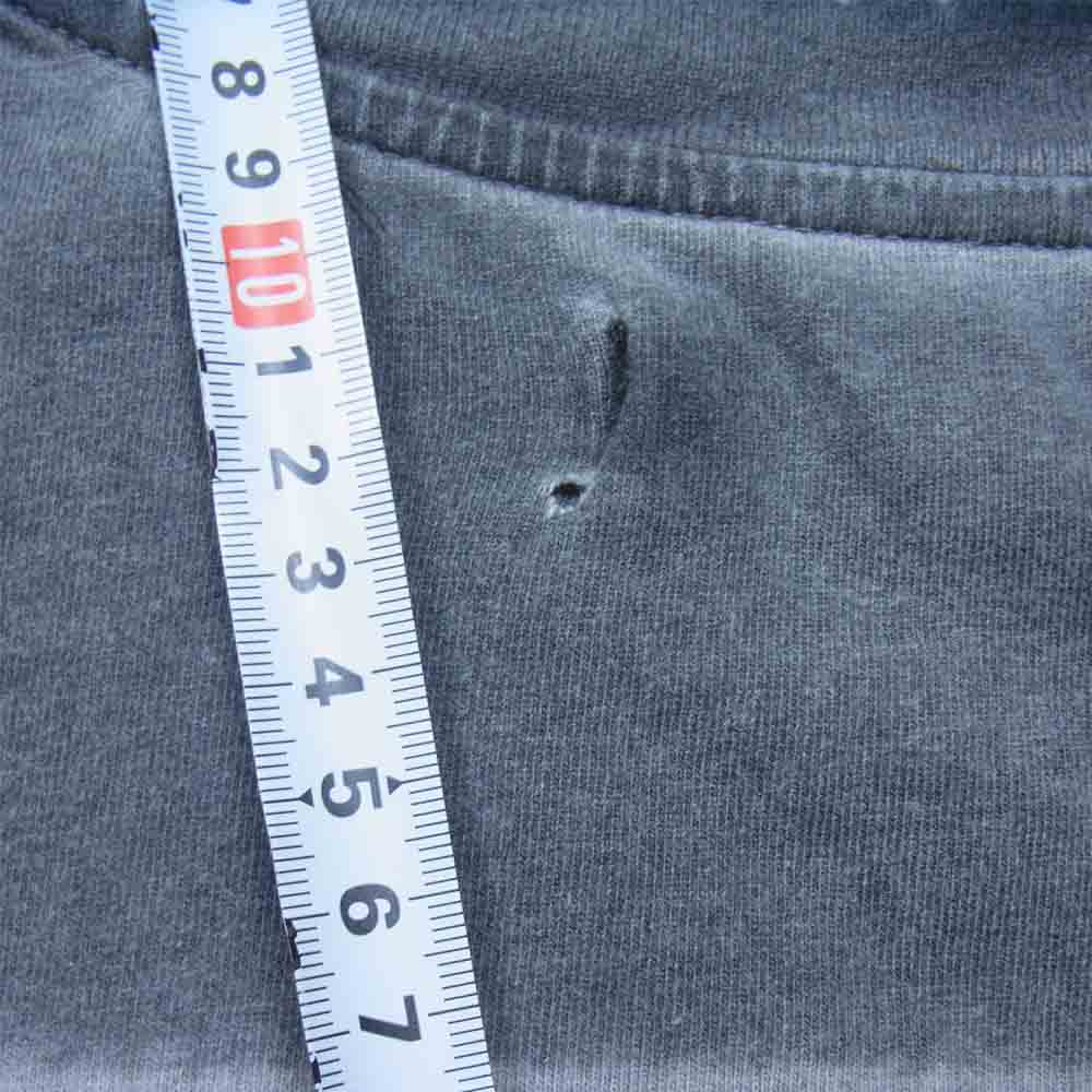 OFF-WHITE オフホワイト GARMENT DYED TEE バックプリント ダメージ加工 ガーメントダイ 半袖 Tシャツ グレー系 S【中古】