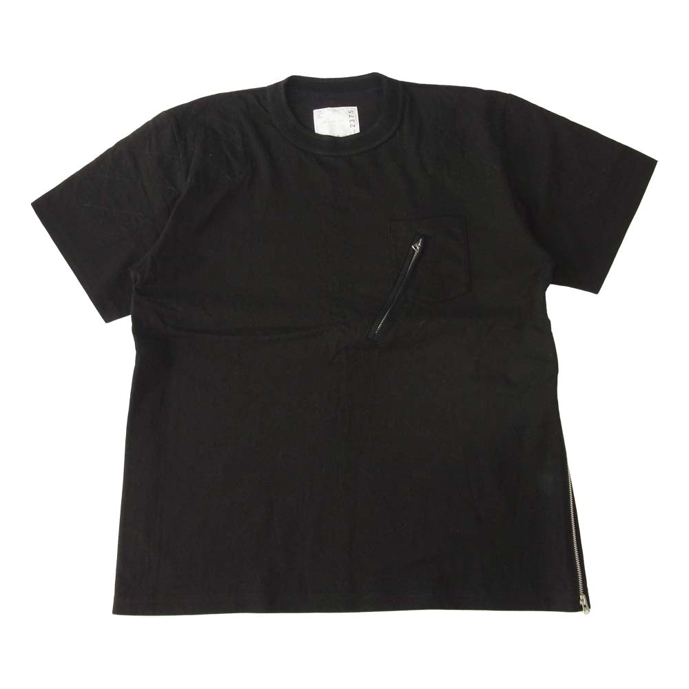 Sacai サカイ 20-02375M サイドジップ ポケット付き 半袖Tシャツ ブラック系 4【美品】【中古】