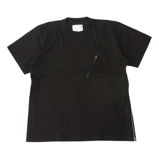 Sacai サカイ 20-02375M サイドジップ ポケット付き 半袖Tシャツ ブラック系 4【美品】【中古】