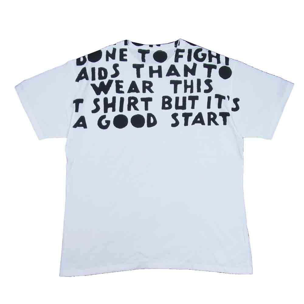 MAISON MARGIELA メゾンマルジェラ 21AW S50GC0663 S22816 10ライン オーバーサイズ チャリティー グラフィック Tシャツ ホワイト系 M【美品】【中古】