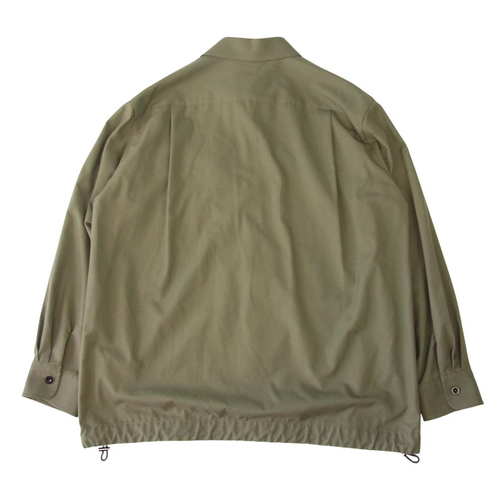 Sacai サカイ 21-02551M ドローストリング ウール 長袖 シャツ カーキ