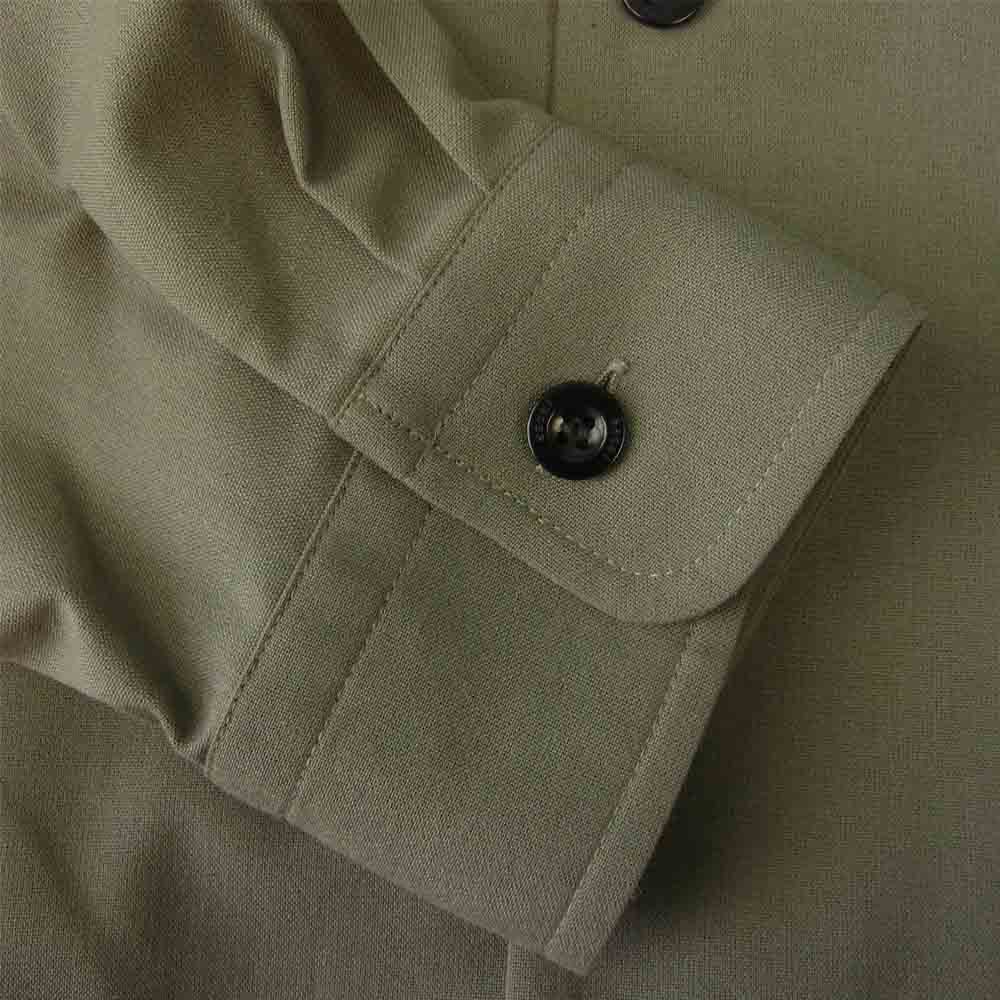 Sacai サカイ 21-02551M ドローストリング ウール 長袖 シャツ カーキ