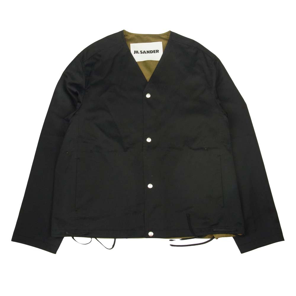 JIL SANDER ジルサンダー ノーカラー コーチ ジャケット ブラック系 50【美品】【中古】