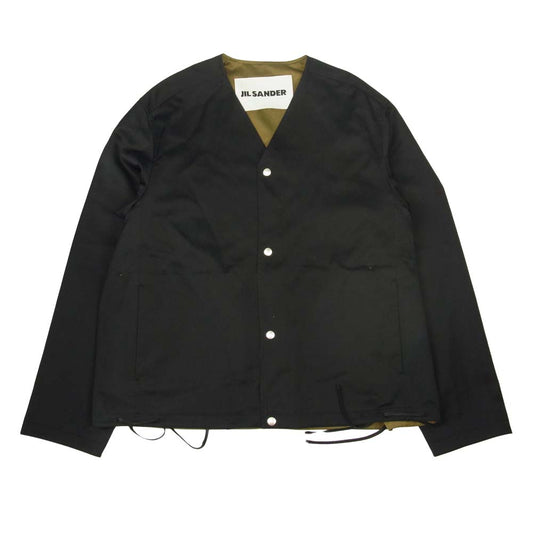JIL SANDER ジルサンダー ノーカラー コーチ ジャケット ブラック系 50【美品】【中古】