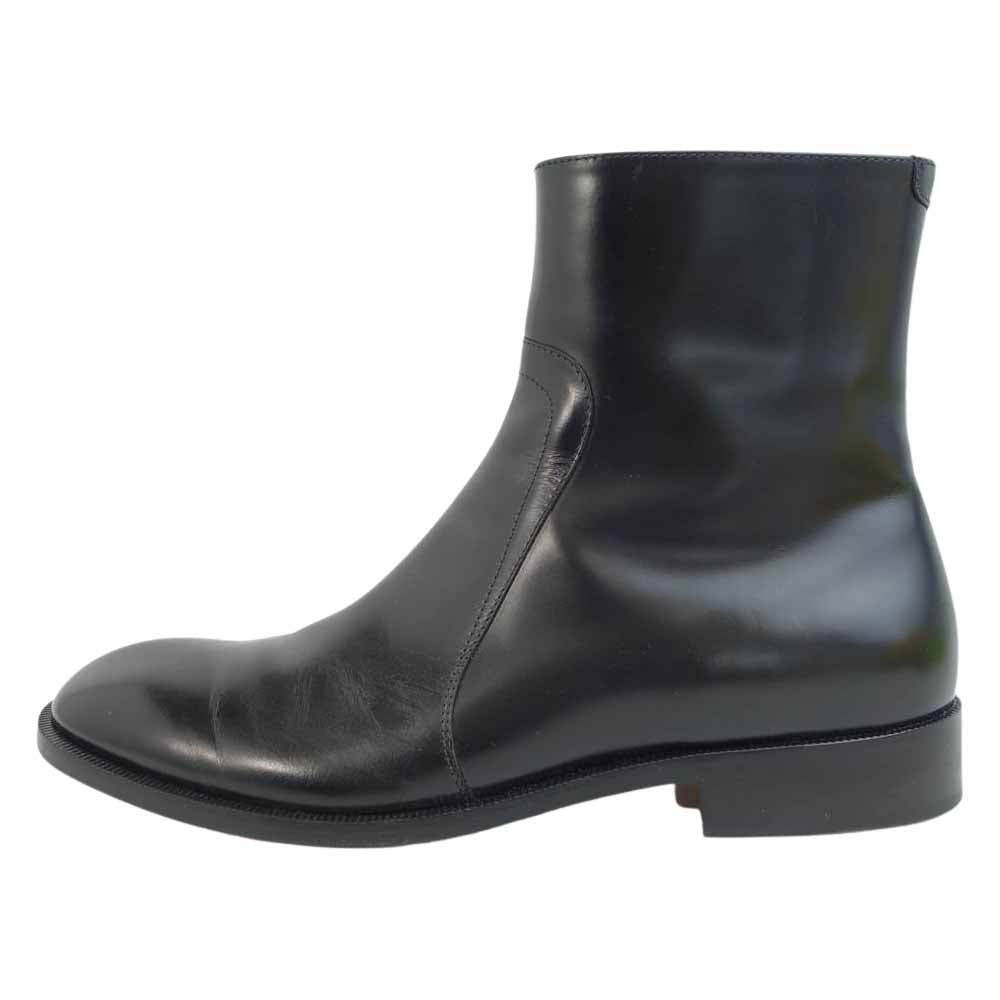 MAISON MARGIELA メゾンマルジェラ 22ライン ストレートステッチ サイドジップ レザー アンクルブーツ ブラック系 43【美品】【中古】