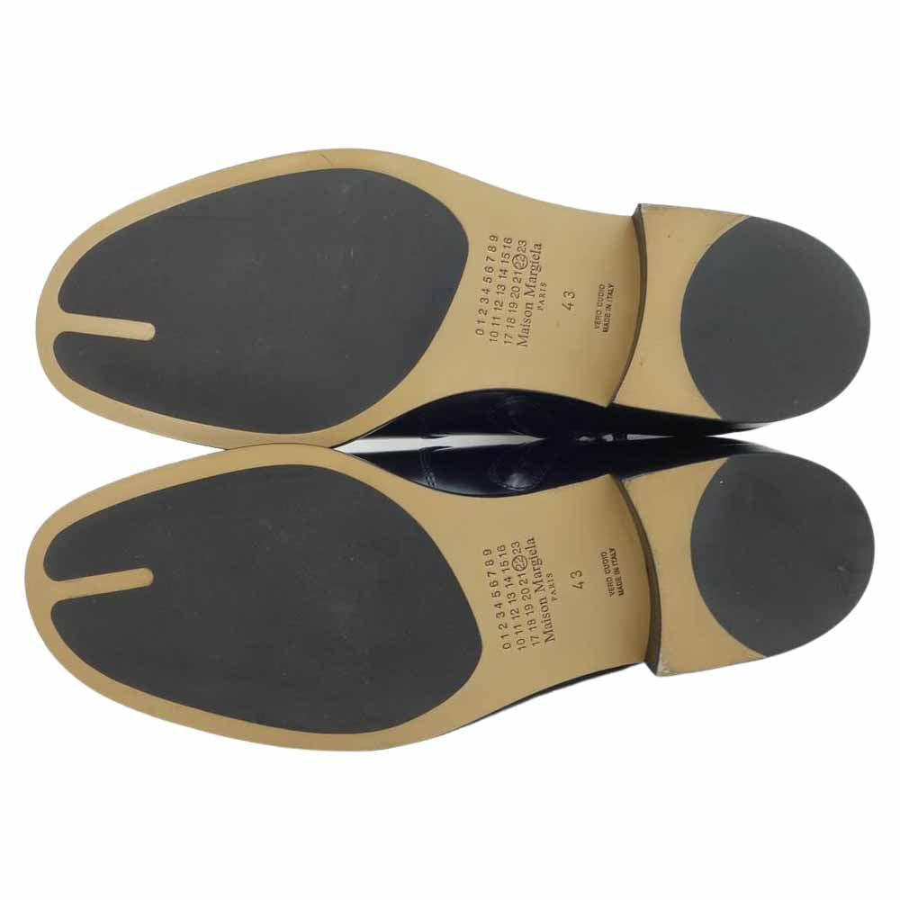 MAISON MARGIELA メゾンマルジェラ 22ライン ストレートステッチ サイドジップ レザー アンクルブーツ ブラック系 43【美品】【中古】