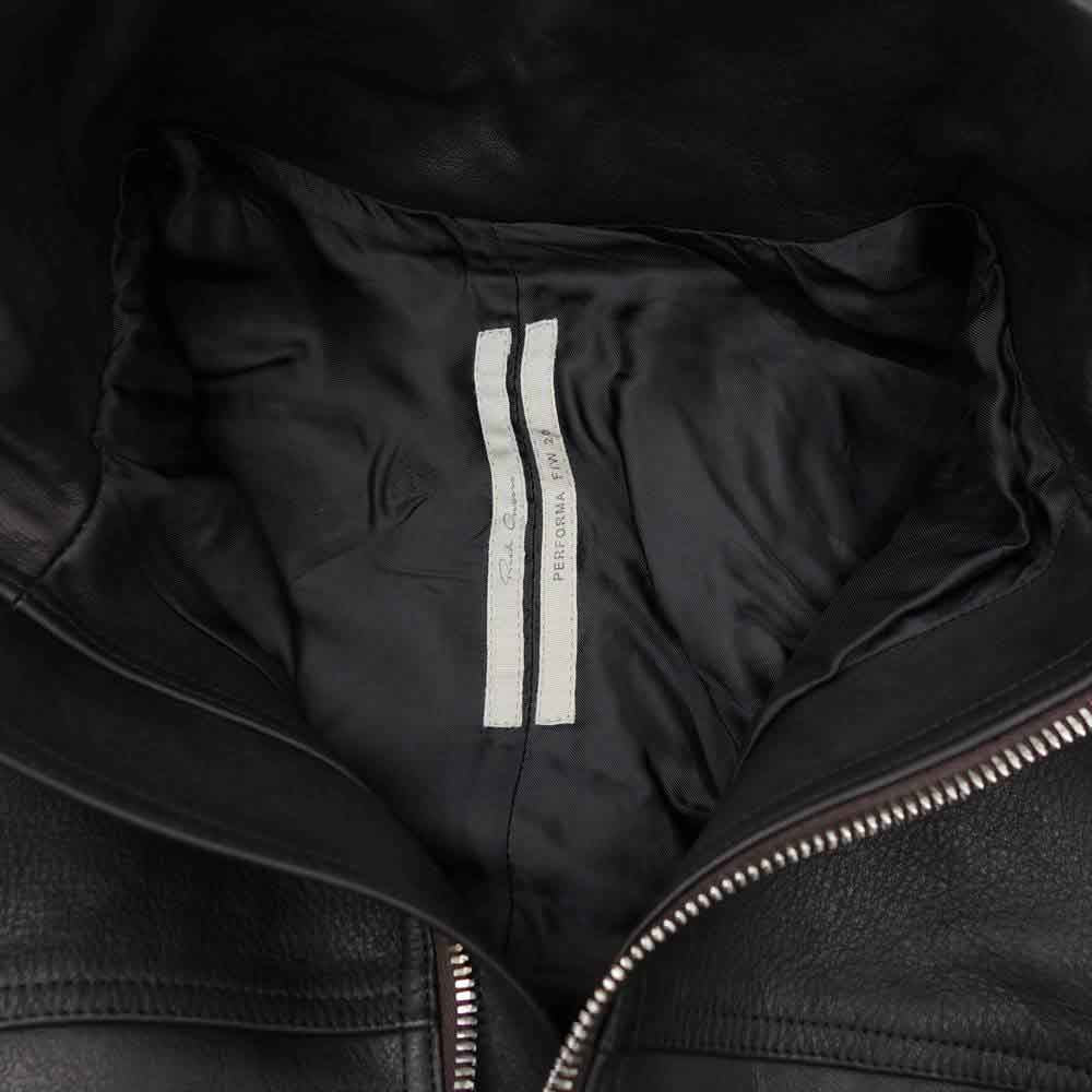 Rick Owens リックオウエンス 20AW RU20F3763LCW イーストランドタグ 着脱式フード付  Leather Jacket カウレザー ジャケット ブルゾン ブラック系 09【美品】【中古】