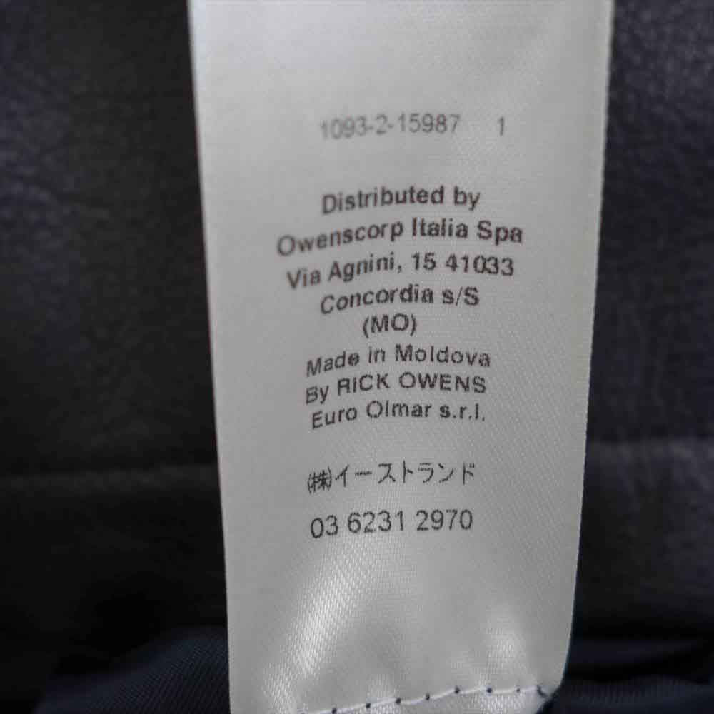 Rick Owens RU19S2730-SC ジャケット イーストランドタグ Rick Owens リックオウエンス 20AW RU20F3763LCW イーストランドタグ