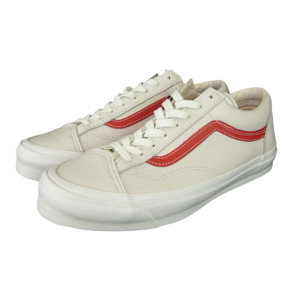 VANS バンズ VAULT OG STYLE 36 LX （PREMIUMLEATHER) MRSHLW/FRMLO レザー スニーカー ホワイト系 28㎝【美品】【中古】