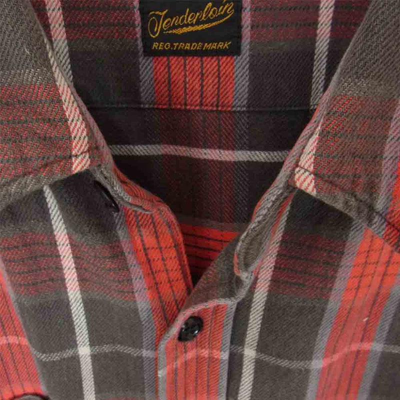 TENDERLOIN テンダーロイン T-HEAVY FLANNEL SHT ヘビーネル チェック 長袖 シャツ レッド レッド系 M【中古】