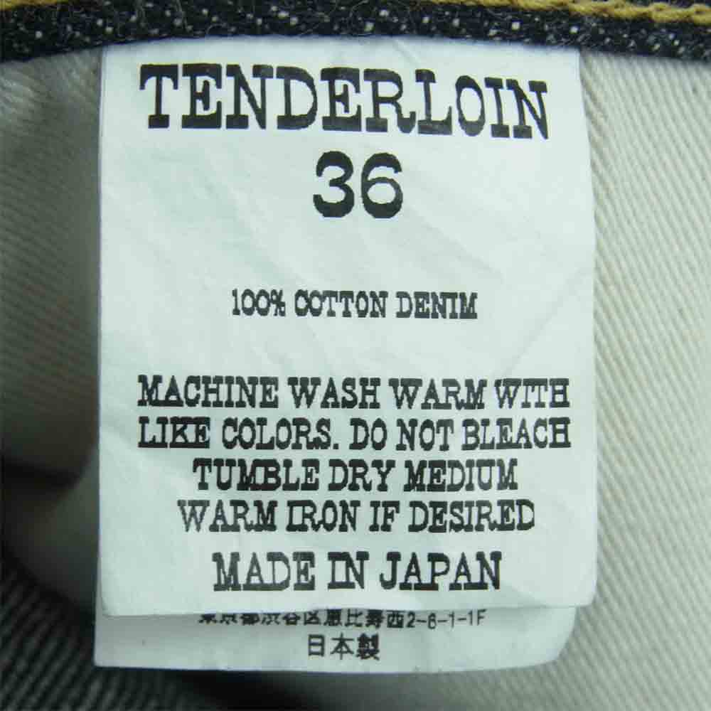 TENDERLOIN テンダーロイン 20AW XXX リジッド ボタンフライ ステッチ2カラー デニム パンツ インディゴブルー系 36【中古】