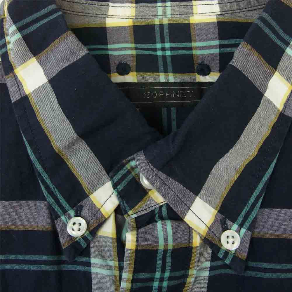 SOPHNET. ソフネット 17SS SOPH-170088 SCORPION CHECK B.D SHIRT スコーピオン チェック ボタン ダウン シャツ ネイビー系 L【中古】