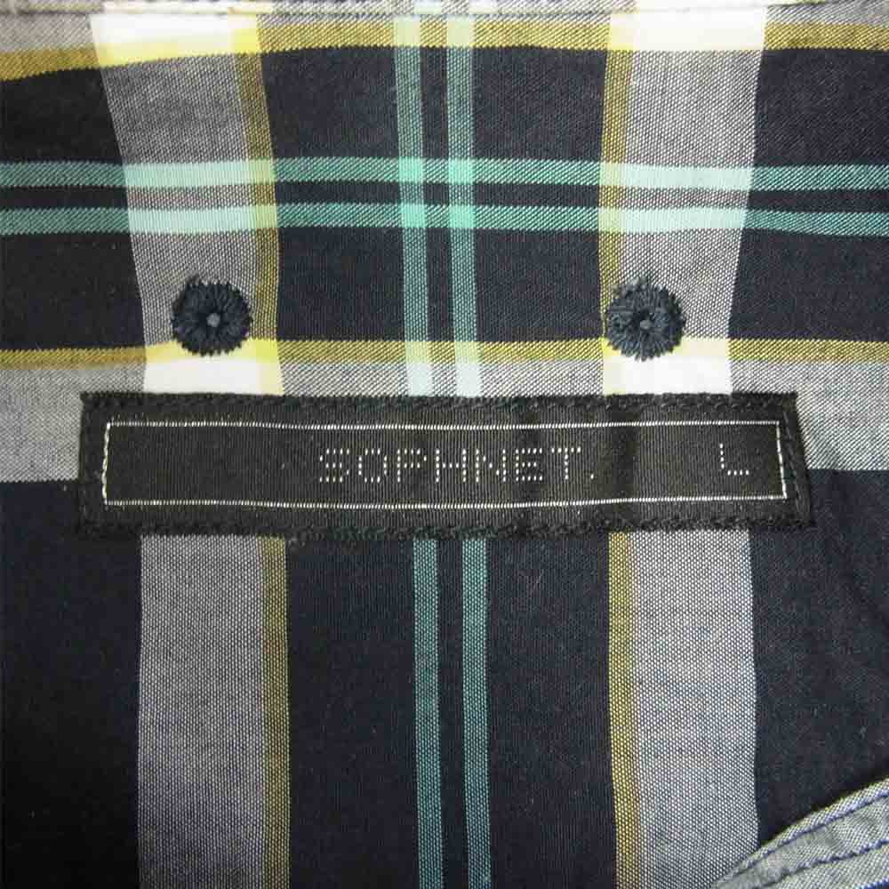 SOPHNET. ソフネット 17SS SOPH-170088 SCORPION CHECK B.D SHIRT スコーピオン チェック ボタン ダウン シャツ ネイビー系 L【中古】