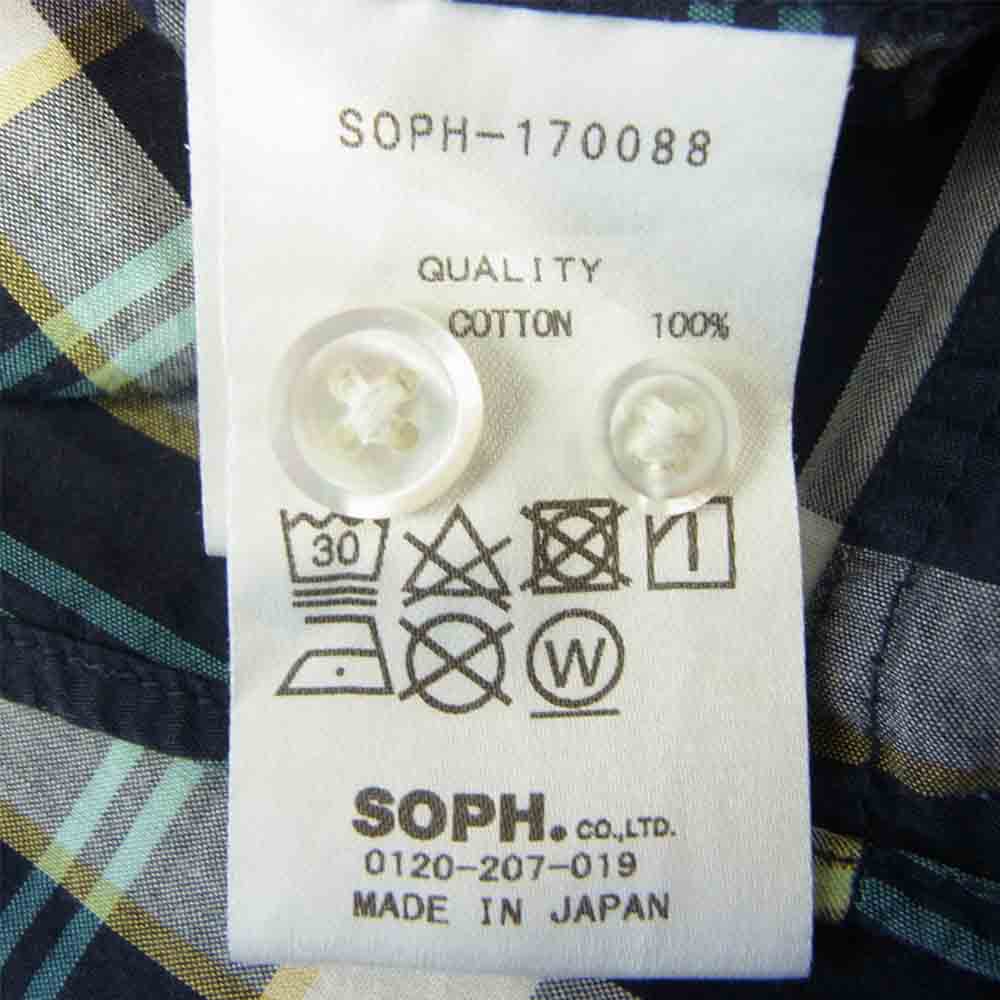 SOPHNET. ソフネット 17SS SOPH-170088 SCORPION CHECK B.D SHIRT スコーピオン チェック ボタン ダウン シャツ ネイビー系 L【中古】