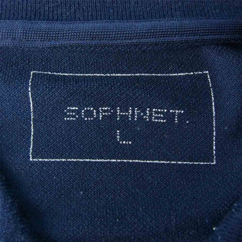 SOPHNET. ソフネット SOPH-160076 FABRIC MIX POLO ファブリック ミックス ポロ ネイビー系 L【中古】