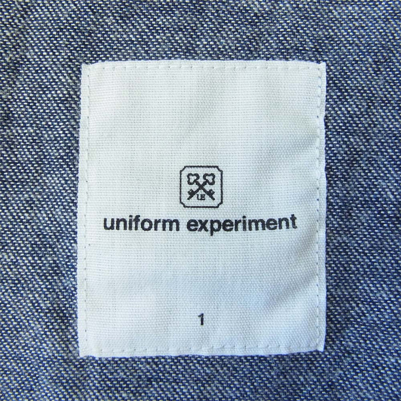 uniform experiment ユニフォームエクスペリメント UE-180032 Fragment Design フラグメント デザイン インディゴ 染めレイヤード プルオーバーシャツ ロングスリーブ インディゴブルー系 1【中古】