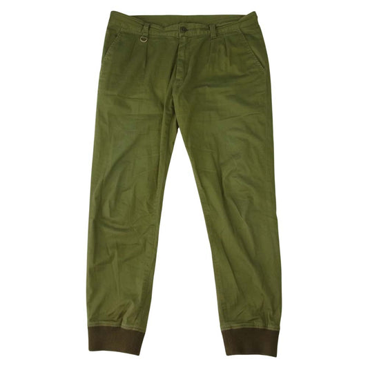 SOPHNET. ソフネット SOPH-180055 STRETCH COTTON RIB 2 TUCK PANTS ストレッチ コットン リブ タック パンツ カーキ系 L【中古】
