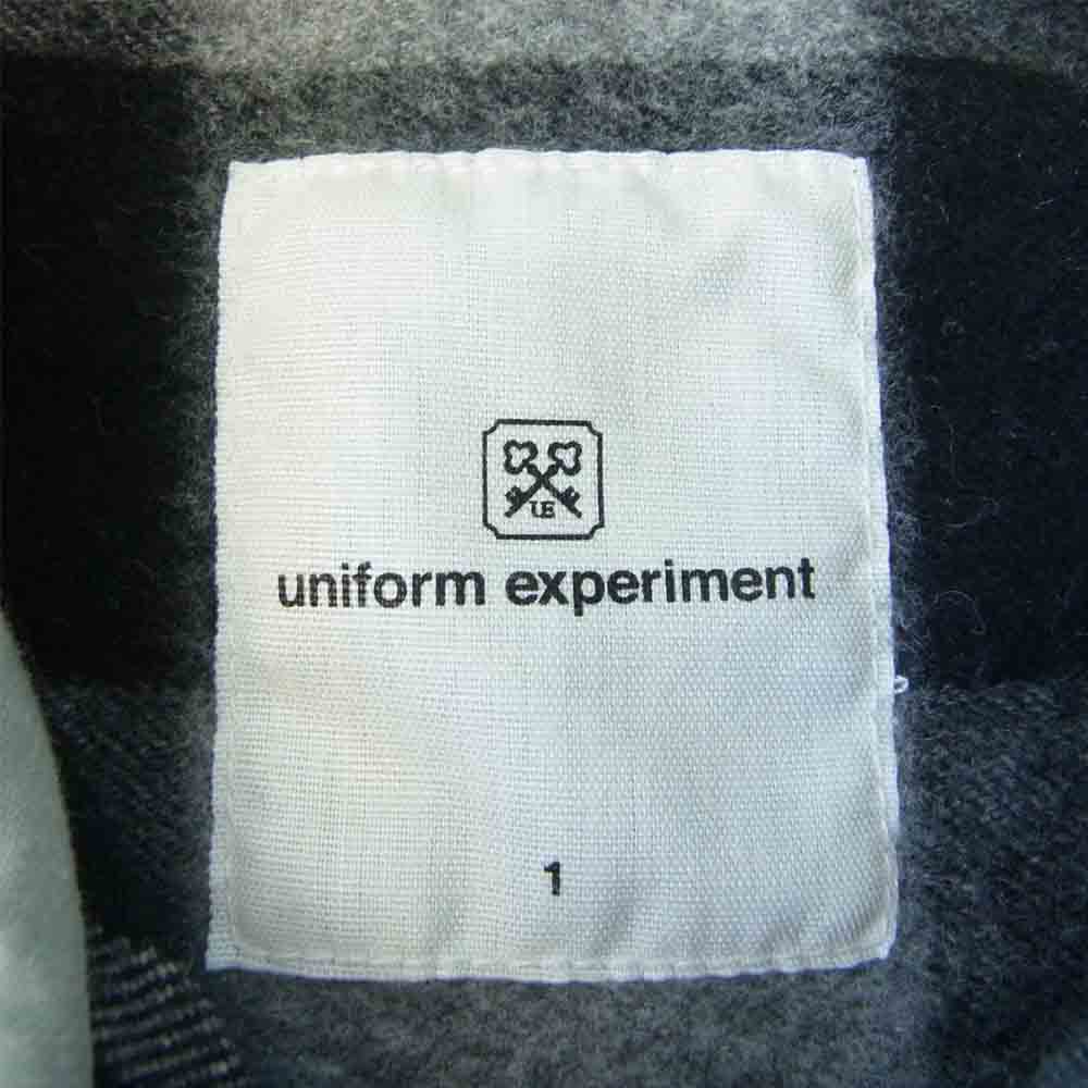 uniform experiment ユニフォームエクスペリメント UE-178053 FLANNEL BLOCK CHECK STAR HOODED SHIRT フランネル ブロック チェック スター フーディー シャツ グレー系 ブラック系 1【中古】