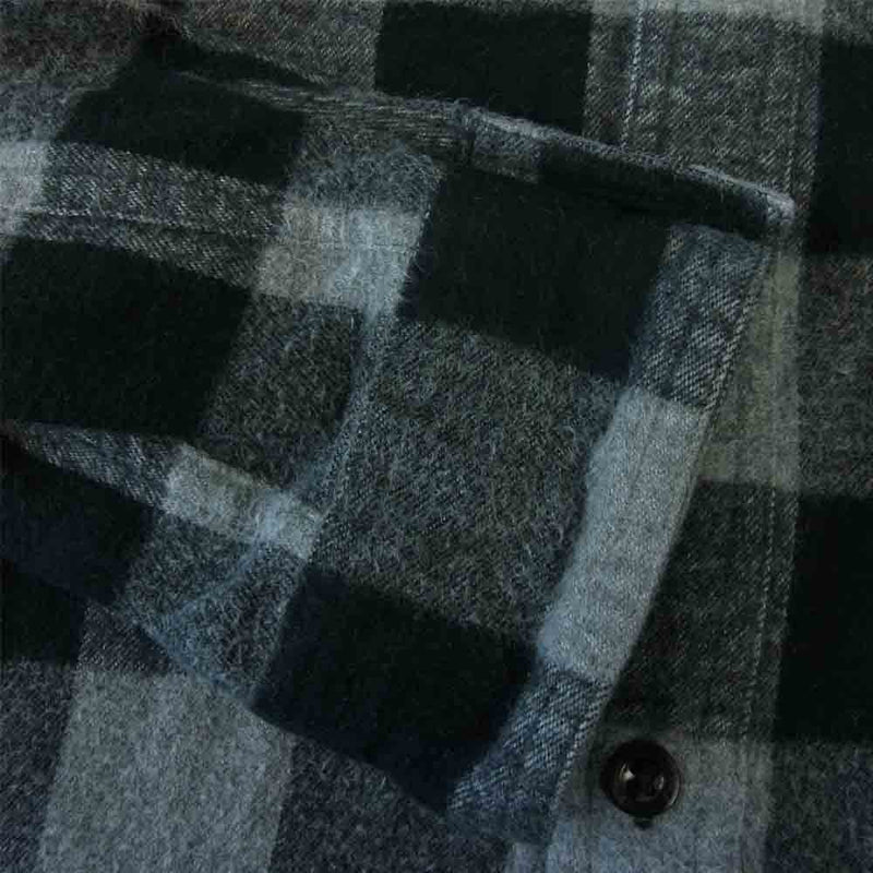 uniform experiment ユニフォームエクスペリメント UE-178053 FLANNEL BLOCK CHECK STAR HOODED SHIRT フランネル ブロック チェック スター フーディー シャツ グレー系 ブラック系 1【中古】