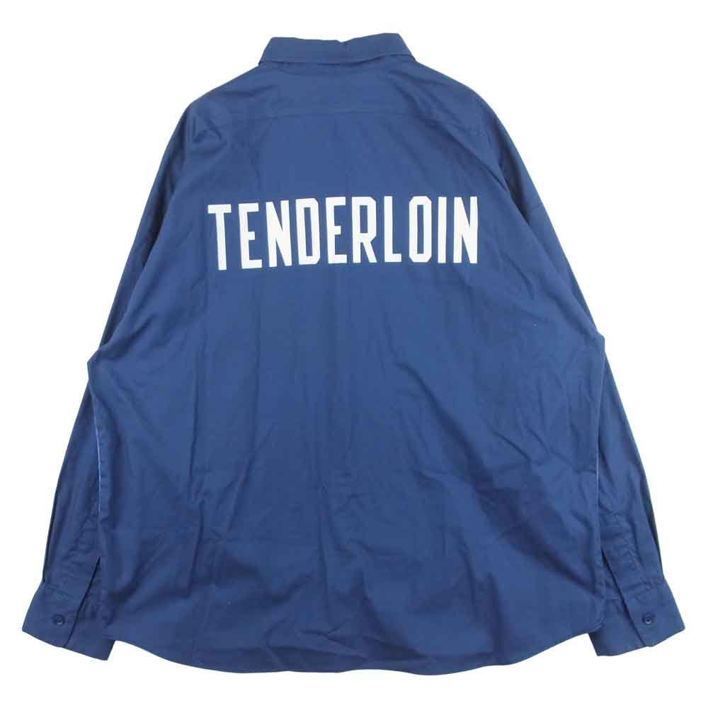 TENDERLOIN テンダーロイン T-WORK SHT U BD 切替 ストライプ 長袖 シャツ コットン 日本製 ブルー系 S【中古】