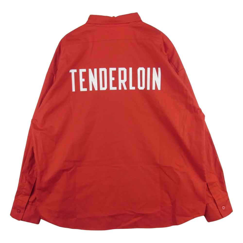 TENDERLOIN テンダーロイン T-WORK SHT U BD 切替 ストライプ 長袖 シャツ コットン 日本製 レッド系 S【中古】