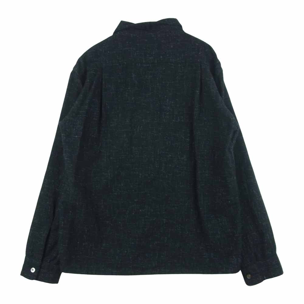 TENDERLOIN テンダーロイン T-WOOL SHT K ウール ステッチ 総柄 長袖 シャツ 日本製 ブラック系 M【中古】