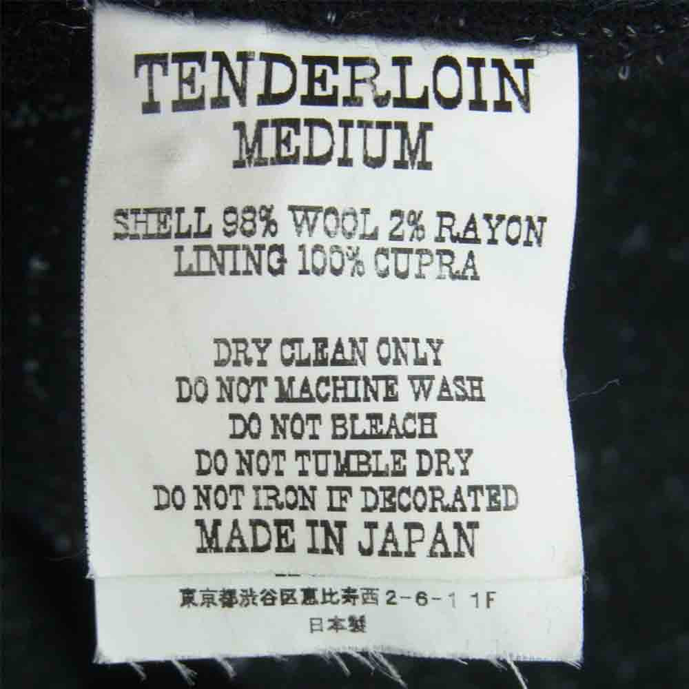 TENDERLOIN テンダーロイン T-WOOL SHT K ウール ステッチ 総柄 長袖 シャツ 日本製 ブラック系 M【中古】