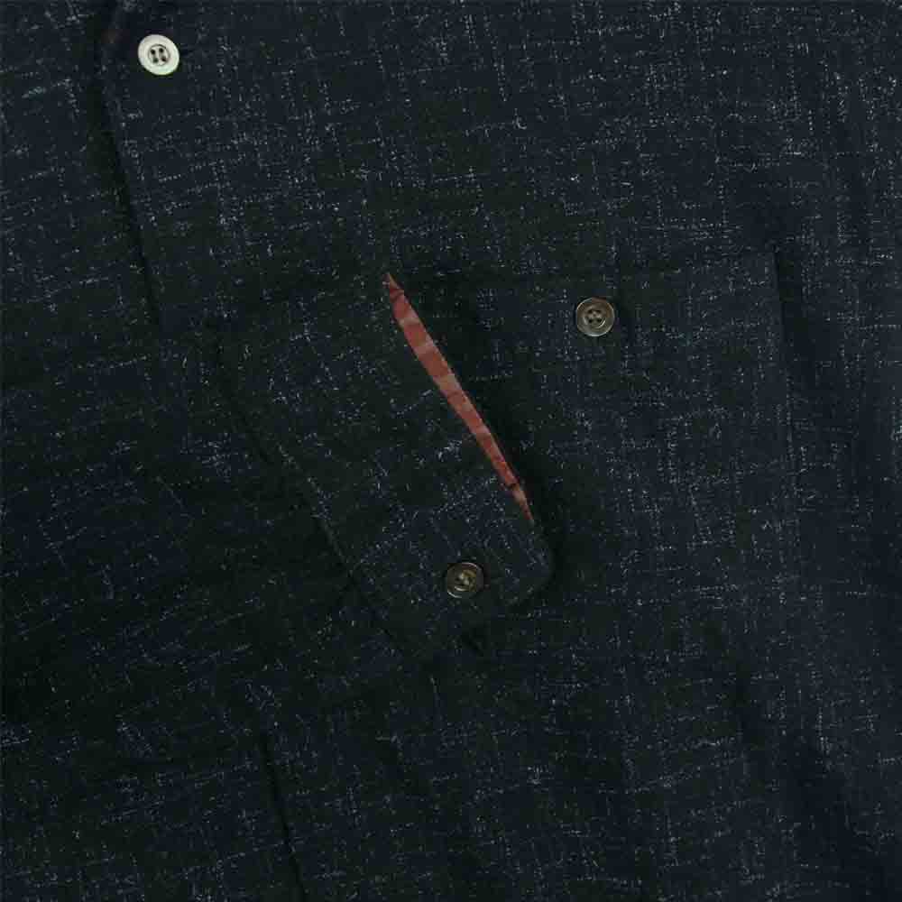 TENDERLOIN テンダーロイン T-WOOL SHT K ウール ステッチ 総柄 長袖 シャツ 日本製 ブラック系 M【中古】