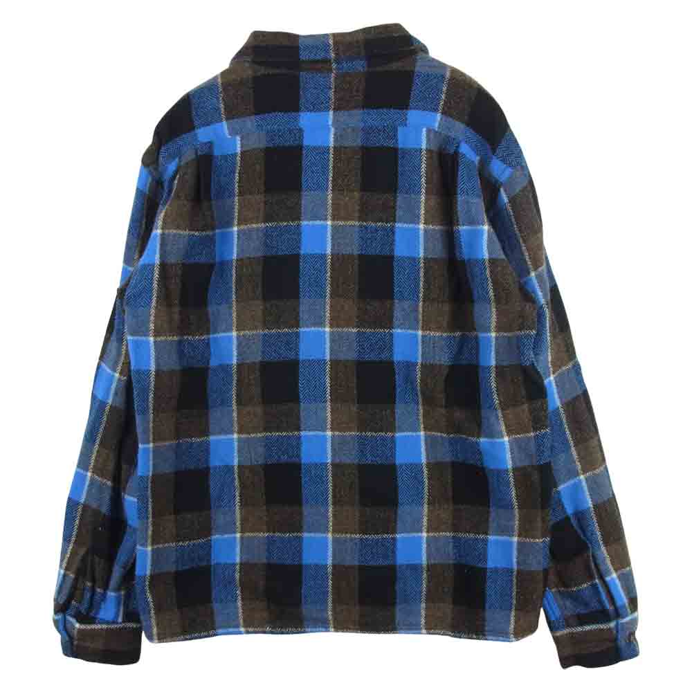 TENDERLOIN テンダーロイン T-WOOL CHECK SHT ウール チェック 長袖 シャツ 日本製 ブルー系 XS【中古】
