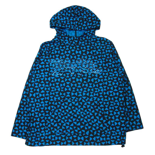 TENDERLOIN テンダーロイン T-ATX HOODED T プルオーバー ロゴ プリント トライアングル アノラック コットン パーカー ブルー系 ブラック系 M【中古】