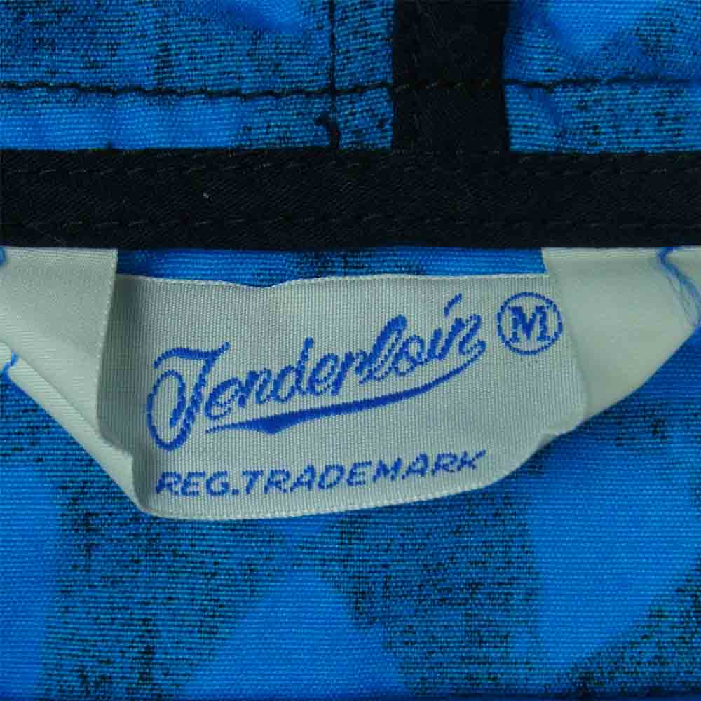TENDERLOIN テンダーロイン T-ATX HOODED T プルオーバー ロゴ プリント トライアングル アノラック コットン パーカー ブルー系 ブラック系 M【中古】