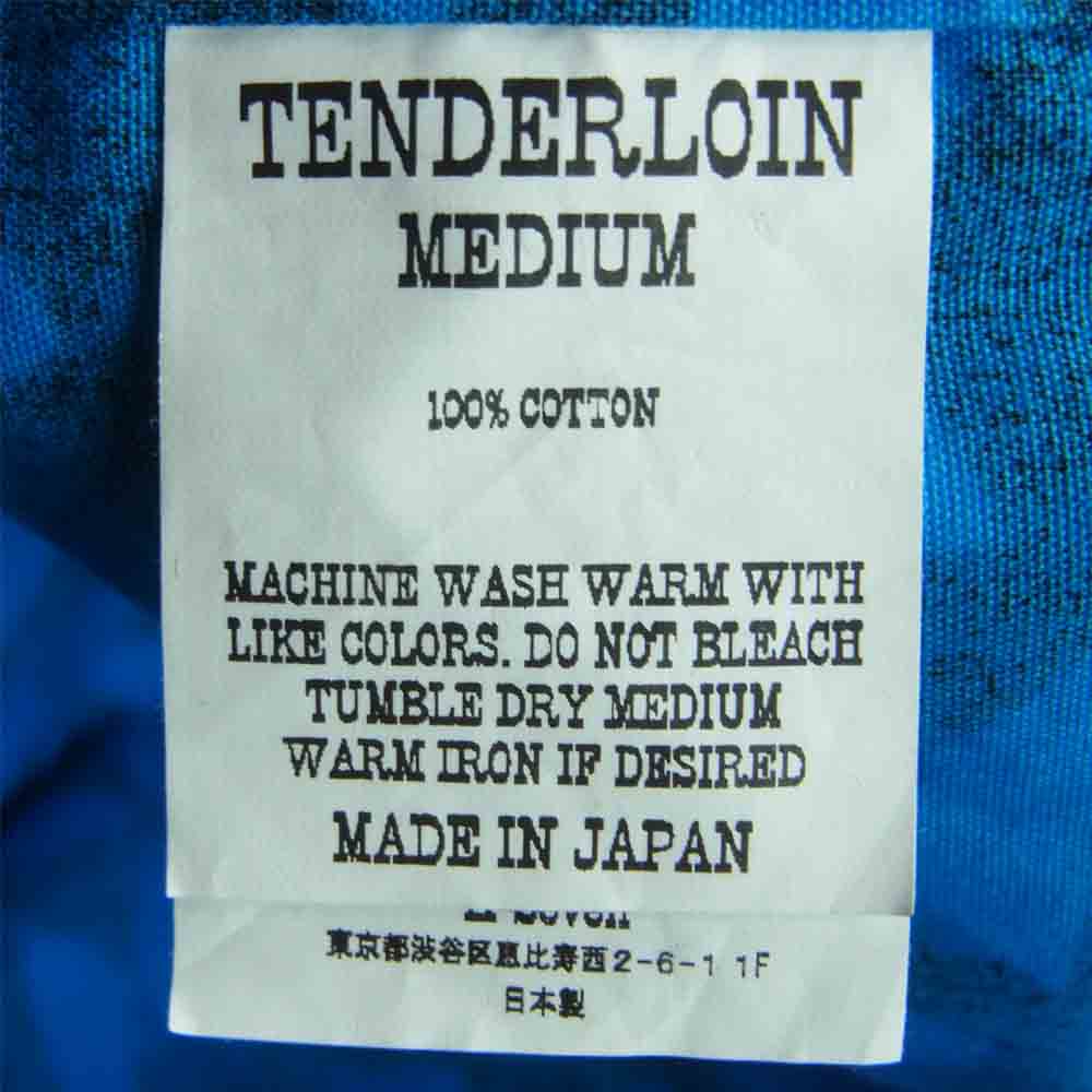 TENDERLOIN テンダーロイン T-ATX HOODED T プルオーバー ロゴ プリント トライアングル アノラック コットン パーカー ブルー系 ブラック系 M【中古】