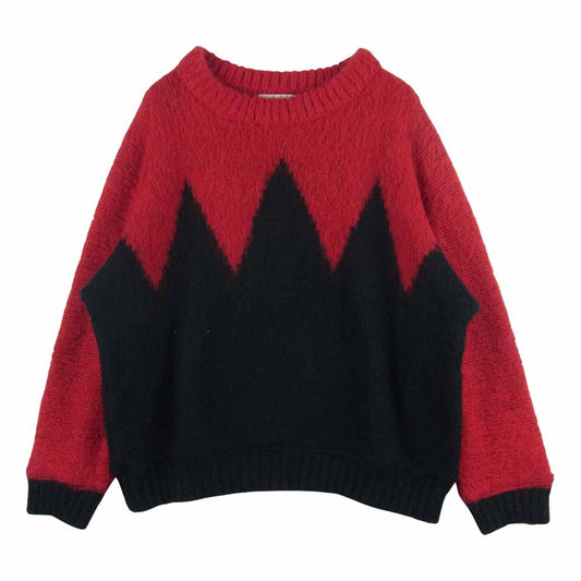 TENDERLOIN テンダーロイン T-MOHAIR CREW モヘア クルーネック ニット 日本製 レッド系 ブラック系 S【中古】