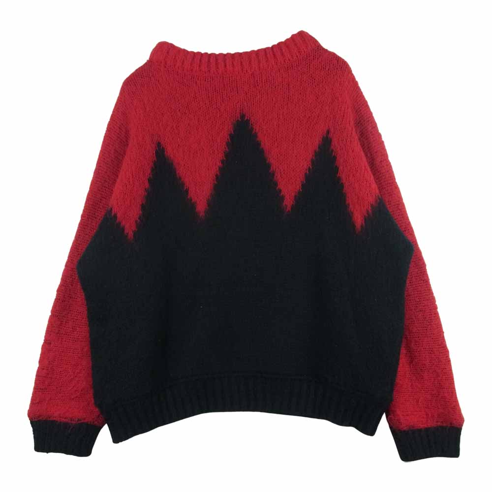 TENDERLOIN テンダーロイン T-MOHAIR CREW モヘア クルーネック ニット 日本製 レッド系 ブラック系 S【中古】