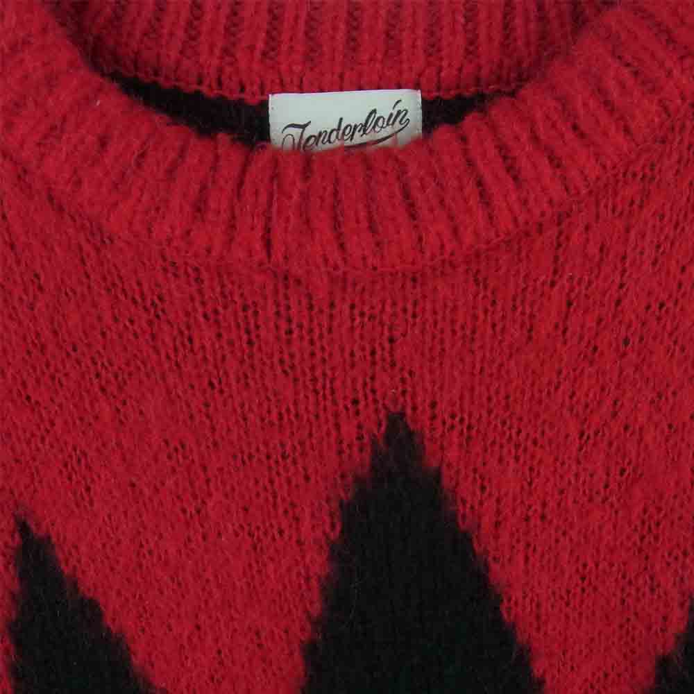 TENDERLOIN テンダーロイン T-MOHAIR CREW モヘア クルーネック ニット 日本製 レッド系 ブラック系 S【中古】
