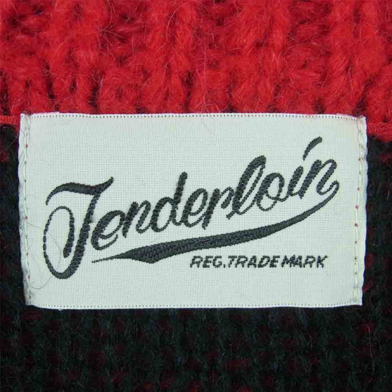 TENDERLOIN テンダーロイン T-MOHAIR CREW モヘア クルーネック ニット 日本製 レッド系 ブラック系 S【中古】