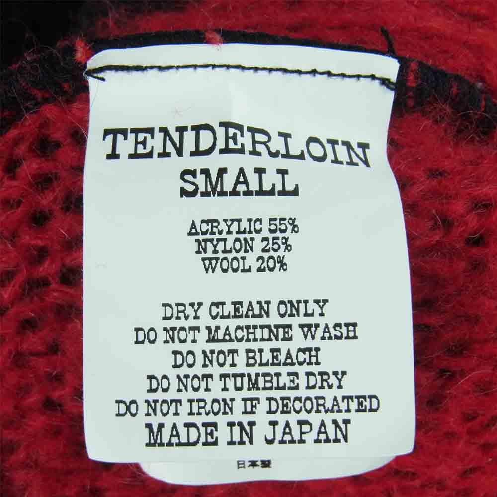 TENDERLOIN テンダーロイン T-MOHAIR CREW モヘア クルーネック ニット 日本製 レッド系 ブラック系 S【中古】